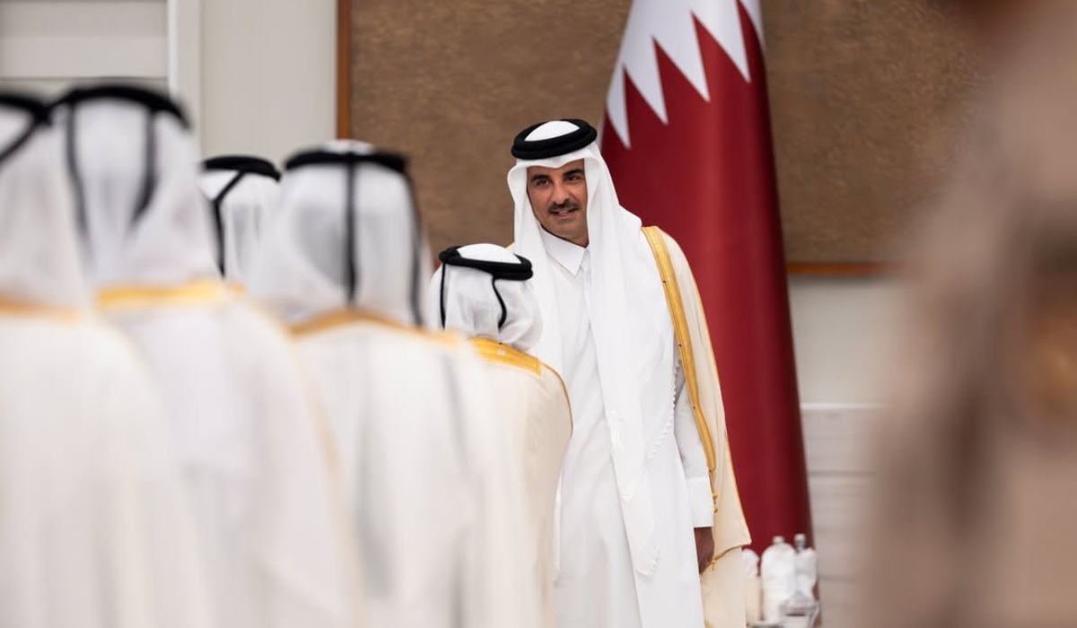 HH the Amir Receives Eid Al-Adha Well-Wishers at Lusail Palace